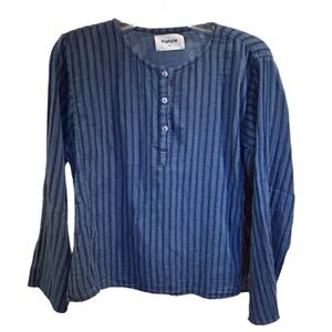 Pietsie USA Blue Stripe Cotton Top – Made in LA, Ethically Crafted